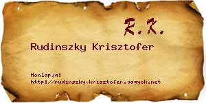 Rudinszky Krisztofer névjegykártya